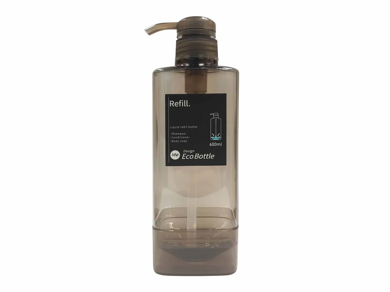 １ｄｐ　残さず使えるエコボトル　６００ｍｌ　角　アンバー